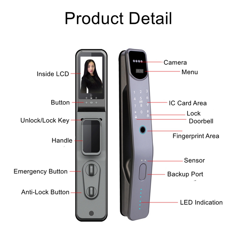 قفل باب ذكي إلكتروني ببصمة الإ - مراجعة Smart Door Lock Wifi وسعره